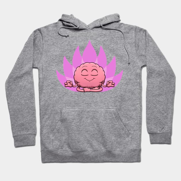 Meditating Brain Sitting With Lotus Background Hoodie by TheMaskedTooner